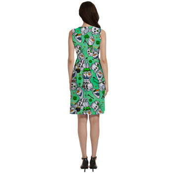 Button Front Pocket Dress - Sketched Olaf St. Patrick's Day