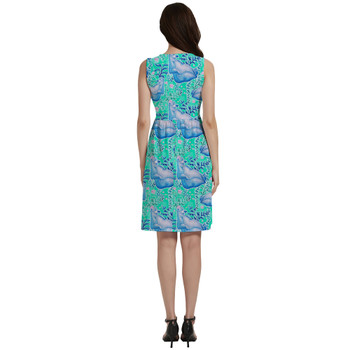 Button Front Pocket Dress - Neon Floral Baloo