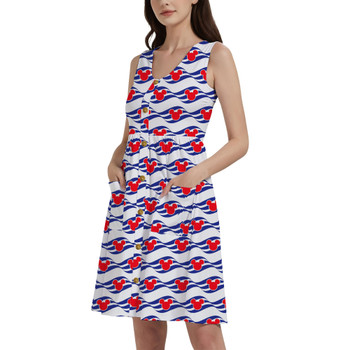 Button Front Pocket Dress - Disney Cruise Logo