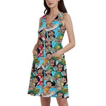 Button Front Pocket Dress - Lilo and Scrump Sketched