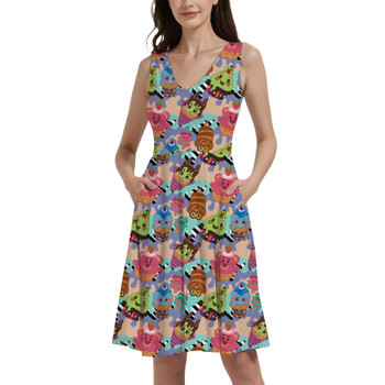 V-Neck Pocket Skater Dress - Villain Munchlings