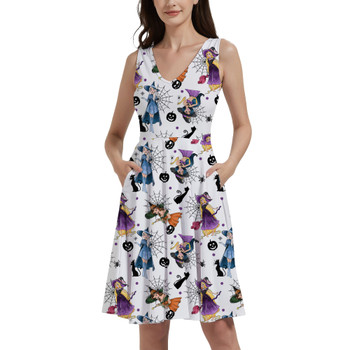 V-Neck Pocket Skater Dress - Pretty Princess Witches