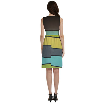 Button Front Pocket Dress - The SediMINT Avacado Wave Wall