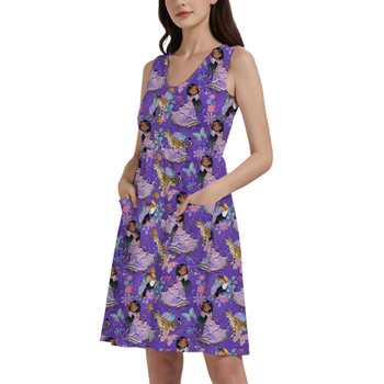 Button Front Pocket Dress - Whimsical Isabela