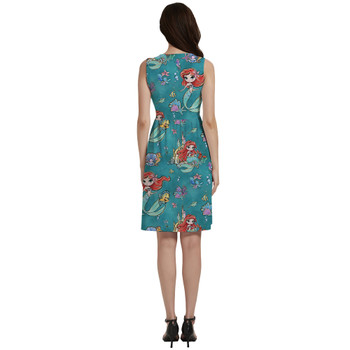 Button Front Pocket Dress - Whimsical Ariel