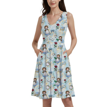 V-Neck Pocket Skater Dress - Whimsical Belle