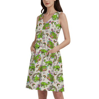 Button Front Pocket Dress - Tangled Pascal Paints
