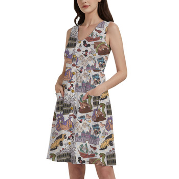 Button Front Pocket Dress - West Coast Disneyland