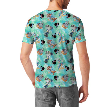 Men's Cotton Blend T-Shirt - Mickey Donald Goofy Pirate Crew