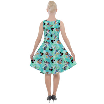 Skater Dress with Pockets - Mickey Donald Goofy Pirate Crew