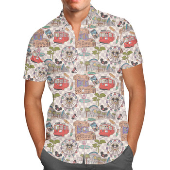 Men's Button Down Short Sleeve Shirt - OG California Adventure