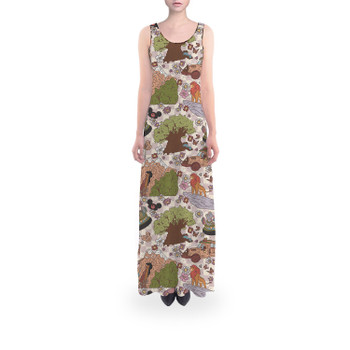 Flared Maxi Dress - Hand Drawn Animal Kingdom