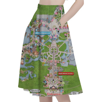 A-Line Pocket Skirt - Magic Kingdom Map