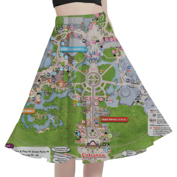A-Line Pocket Skirt - Magic Kingdom Map