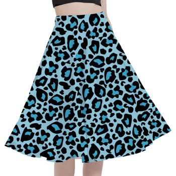 A-Line Pocket Skirt - Ken's Bright Blue Leopard Print