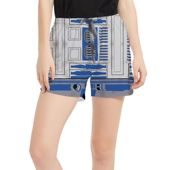 Women's Run Shorts with Pockets - Little Blue Droid