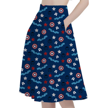 A-Line Pocket Skirt - American Superhero