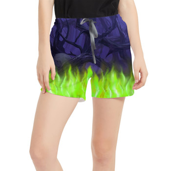 Women's Run Shorts with Pockets - Forest of Thorns Maleficent Villains Inspired