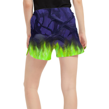Women's Run Shorts with Pockets - Forest of Thorns Maleficent Villains Inspired