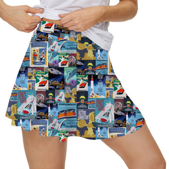 Women's Skort - Tomorrowland Vintage Attraction Posters