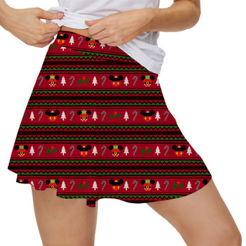 Women's Skort - Christmas Mickey & Minnie Sweater Pattern