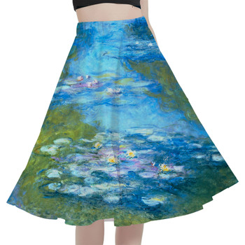 A-Line Pocket Skirt - Monet Water Lillies