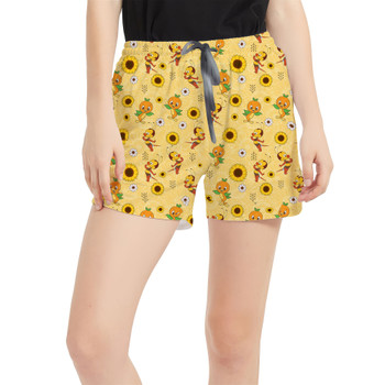 Women's Run Shorts with Pockets - Spike The Bee and Orange Bird