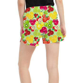 Women's Run Shorts with Pockets - Mickey's Fruit Fiesta