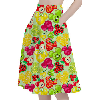 A-Line Pocket Skirt - Mickey's Fruit Fiesta
