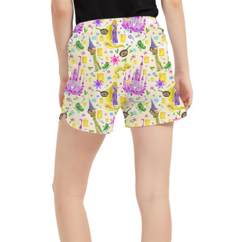 Women's Run Shorts with Pockets - Watercolor Tangled