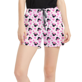 Women's Run Shorts with Pockets - Watercolor Minnie Mouse In Pink