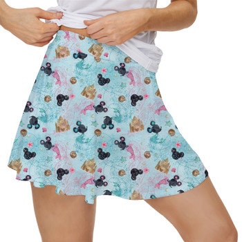 Women's Skort - Watercolor Minnie Mermaids