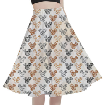 A-Line Pocket Skirt - Safari Mickey Ears