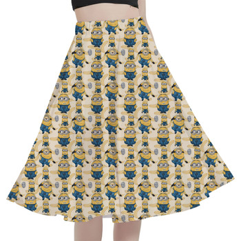 A-Line Pocket Skirt - Minions Bananas