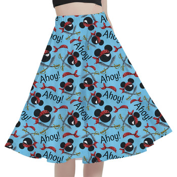 A-Line Pocket Skirt - Pirate Mickey Ahoy!