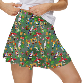 Women's Skort - Orange Bird & Tiki Friends