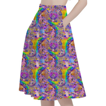 A-Line Pocket Skirt - Figment Watercolor Rainbow