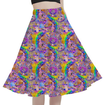 A-Line Pocket Skirt - Figment Watercolor Rainbow