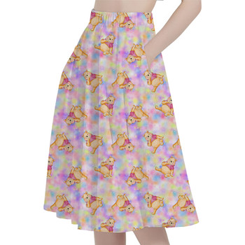 A-Line Pocket Skirt - Watercolor Pooh Bear