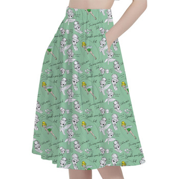 A-Line Pocket Skirt - Drawing Tinkerbell