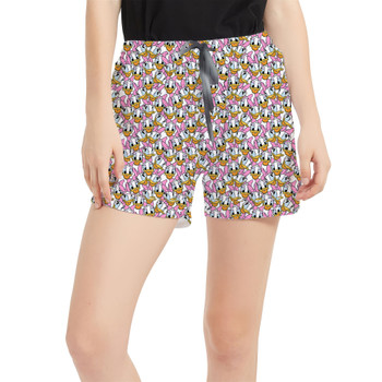 Women's Run Shorts with Pockets - Many Faces of Daisy Duck