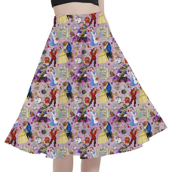 A-Line Pocket Skirt - Beauty And The Beast Sketched