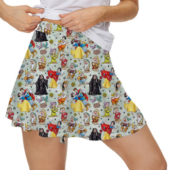 Women's Skort - Snow White And The Seven Dwarfs Sketched