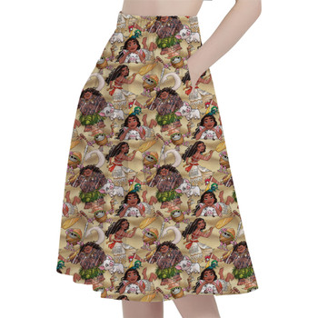 A-Line Pocket Skirt - Moana Sketched