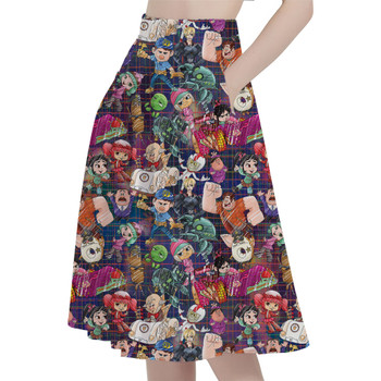 A-Line Pocket Skirt - Wreck It Ralph Sketched