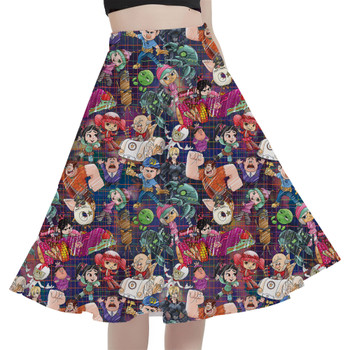 A-Line Pocket Skirt - Wreck It Ralph Sketched