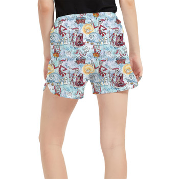 Women's Run Shorts with Pockets - Santa Jack with Sally & Zero