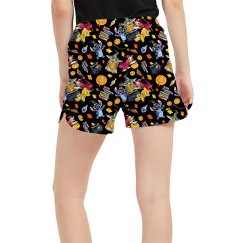Women's Run Shorts with Pockets - Watercolor Disney Halloween Friends