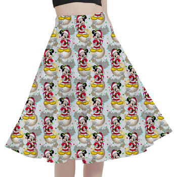 A-Line Pocket Skirt - Santa Mickey Mouse