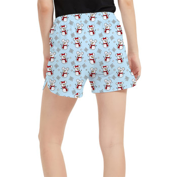 Women's Run Shorts with Pockets - Mickey & Minnie Snowmen